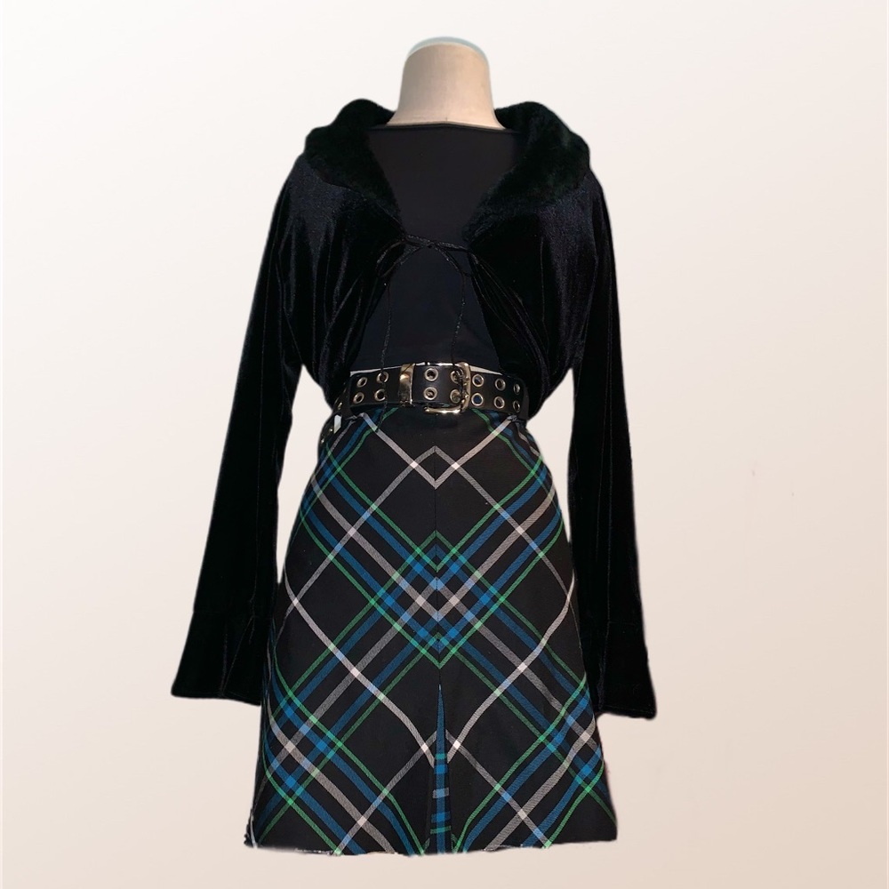 Blue and green Plaid skirt
